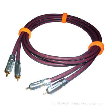 Audio Cable with 24K Gold-plated SCC Pin and OEM Orders Welcomed